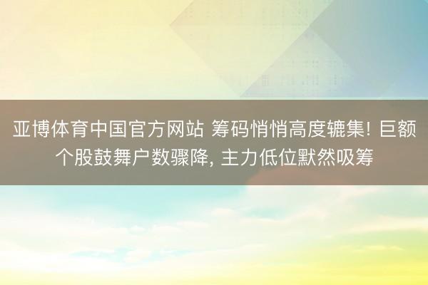 亚博体育中国官方网站 筹码悄悄高度辘集! 巨额个股鼓舞户数骤降， 主力低位默然吸筹